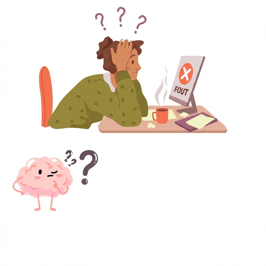 Pictogrammen die een fout bij dataverwerking tonen door een slecht gedefinieerd probleem