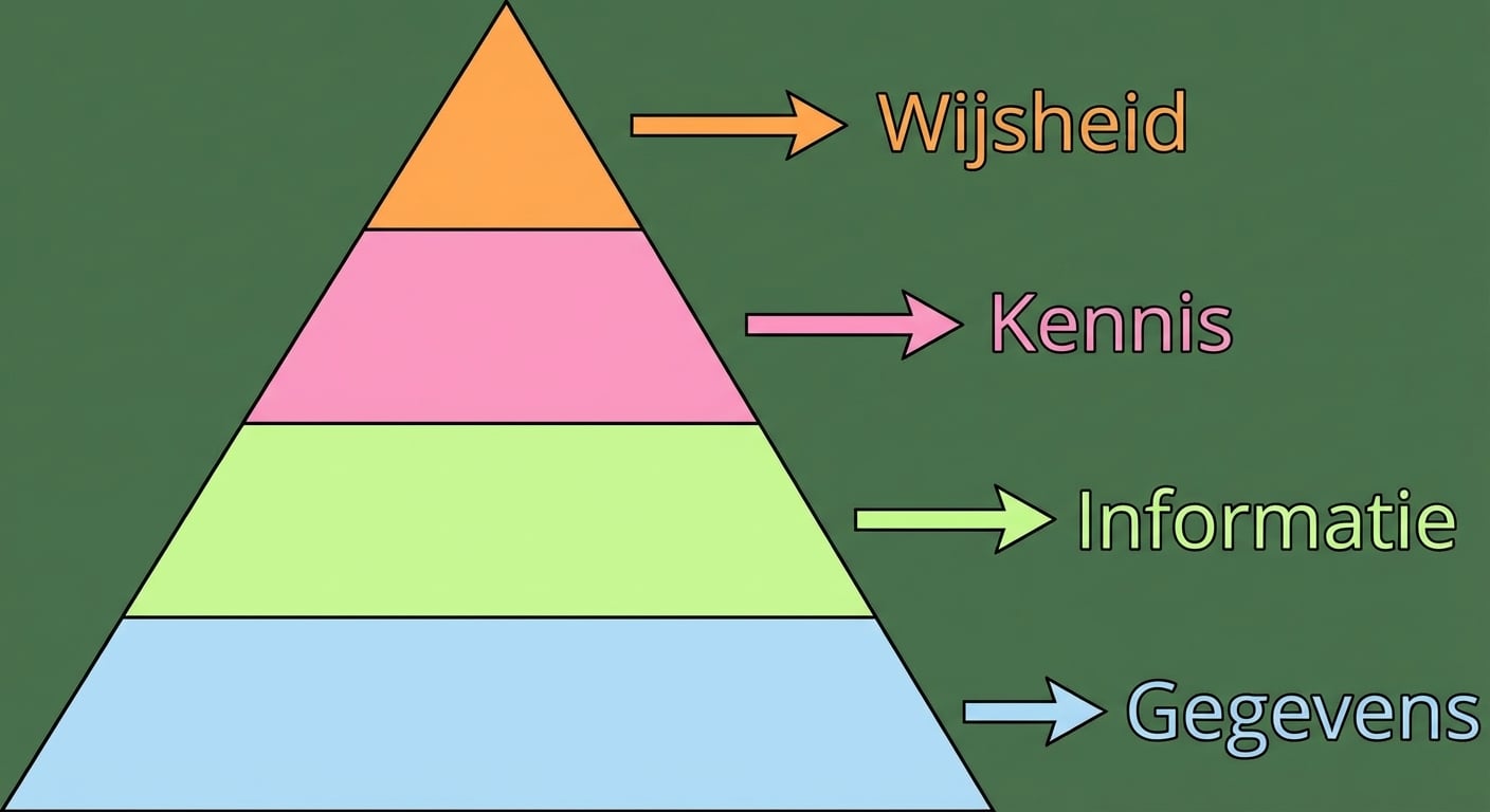 DIKW-piramide met wijsheid gemarkeerd