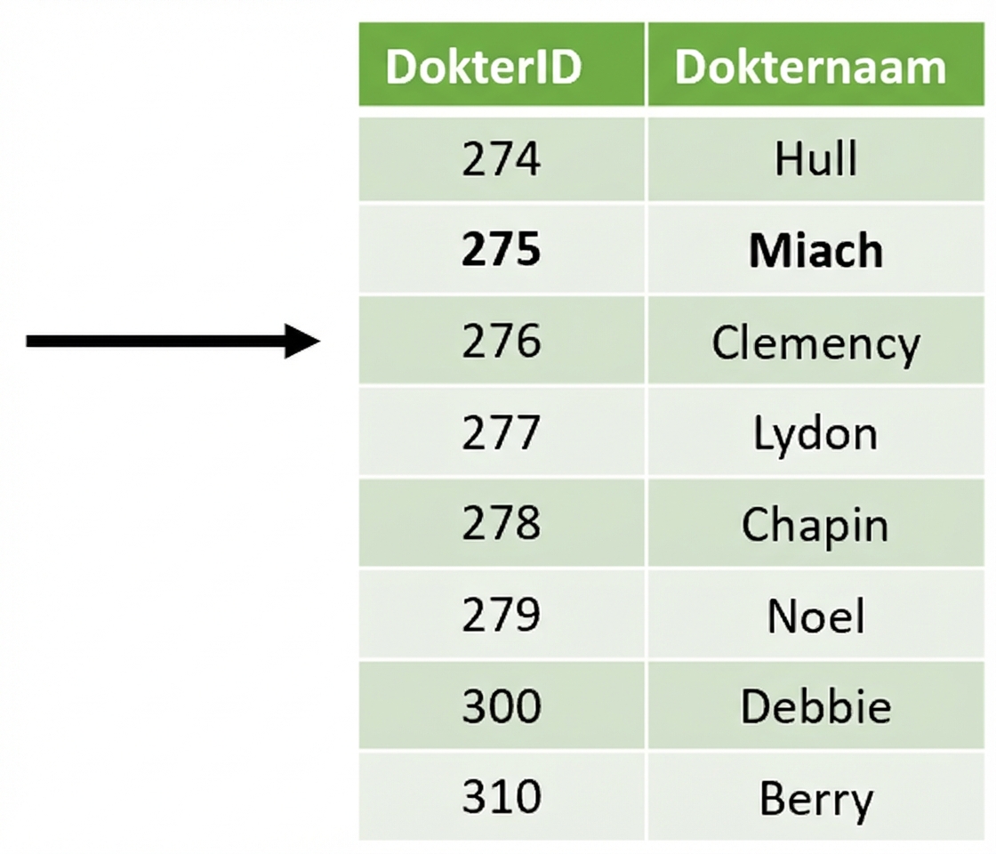 de uiteindelijke samengevoegde tabel zonder de dubbele rij