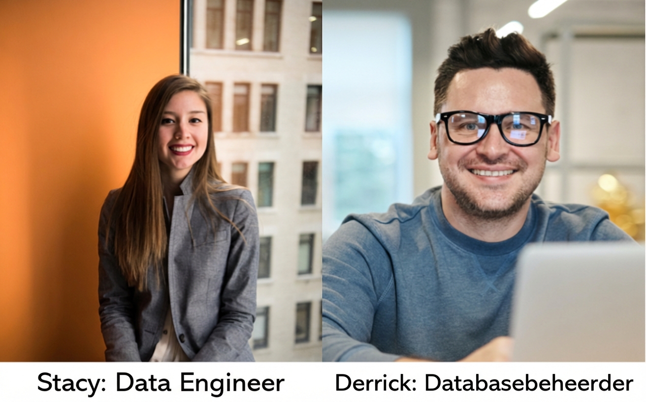 Vrouw genaamd Stacy en man genaamd Derrick