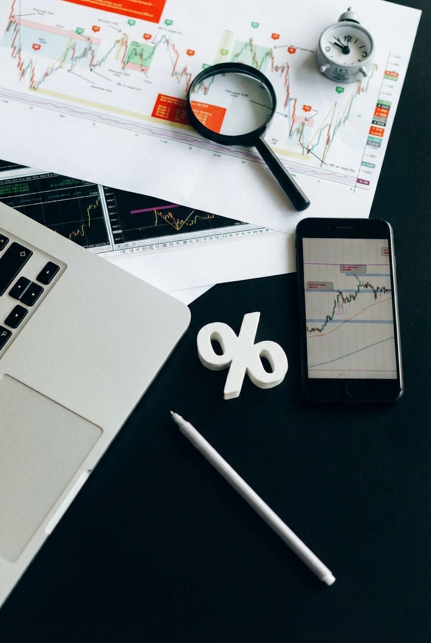 Afbeelding van computer en data om te analyseren