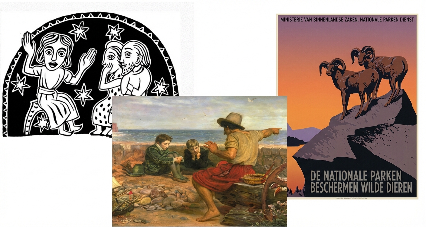 Collage van foto's uit verhalenboeken