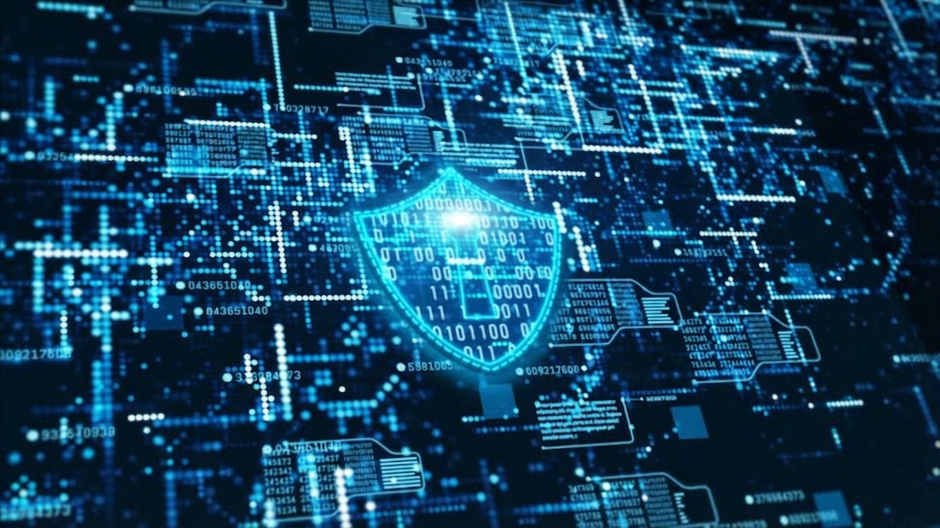 Beveiligde digitale technologie als metafoor voor een datablauwdruk