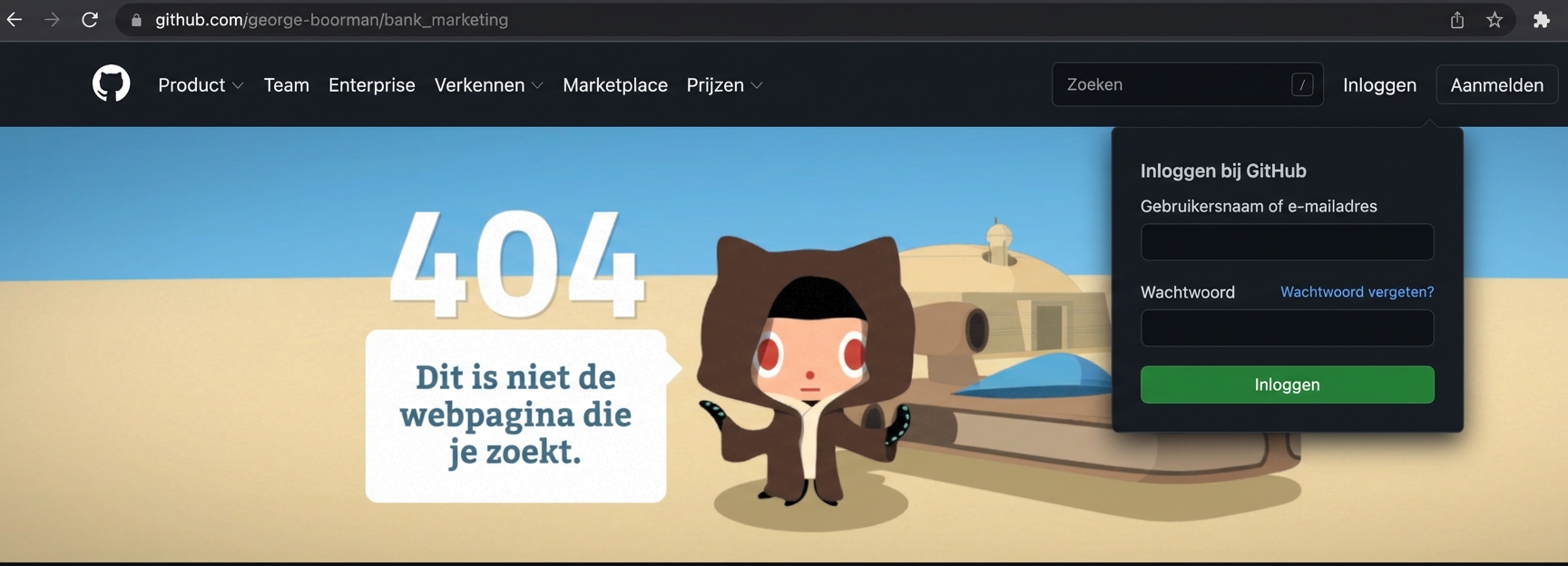 404-fout - webpagina niet gevonden