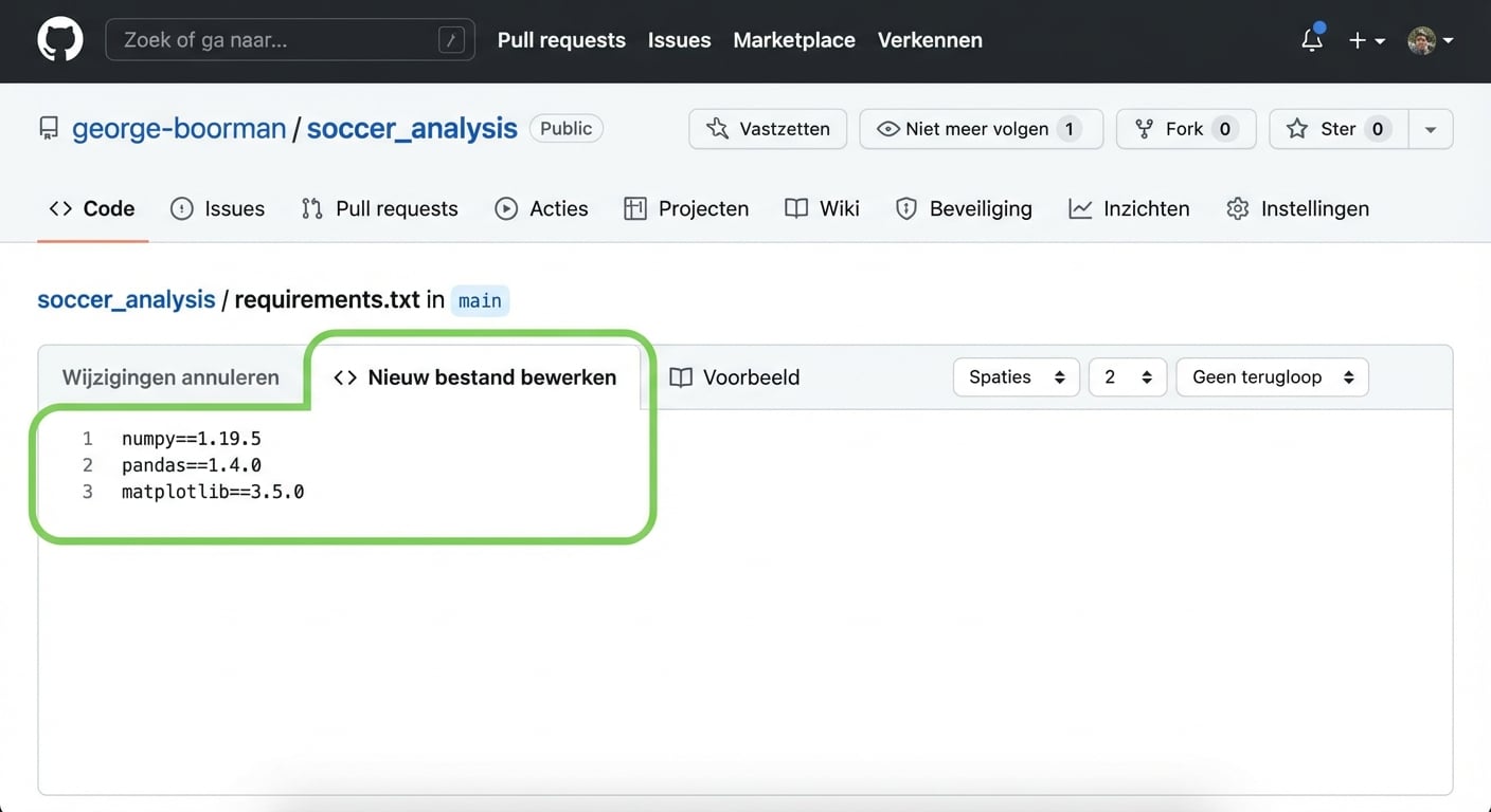 Python-pakketten toevoegen aan requirements-dot-txt