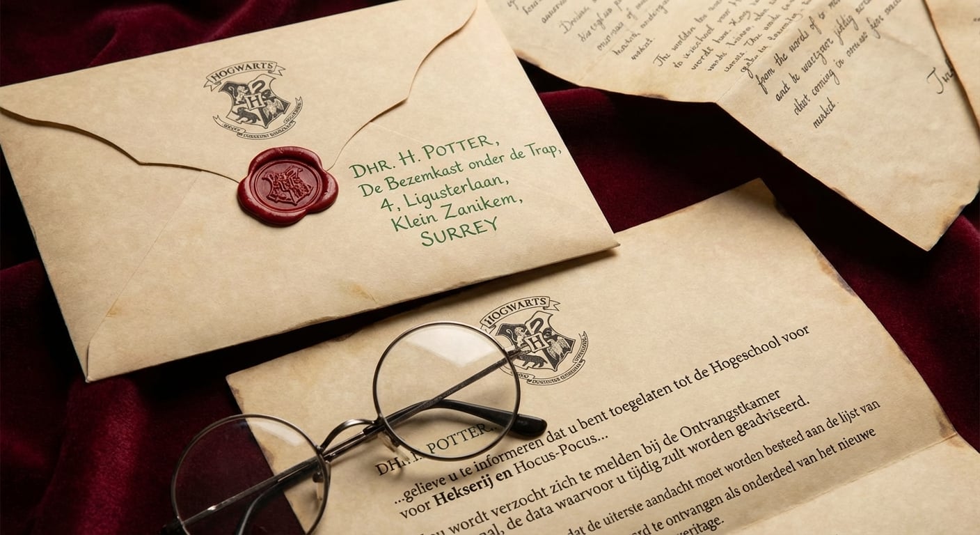 envelop met het adres van Harry Potter