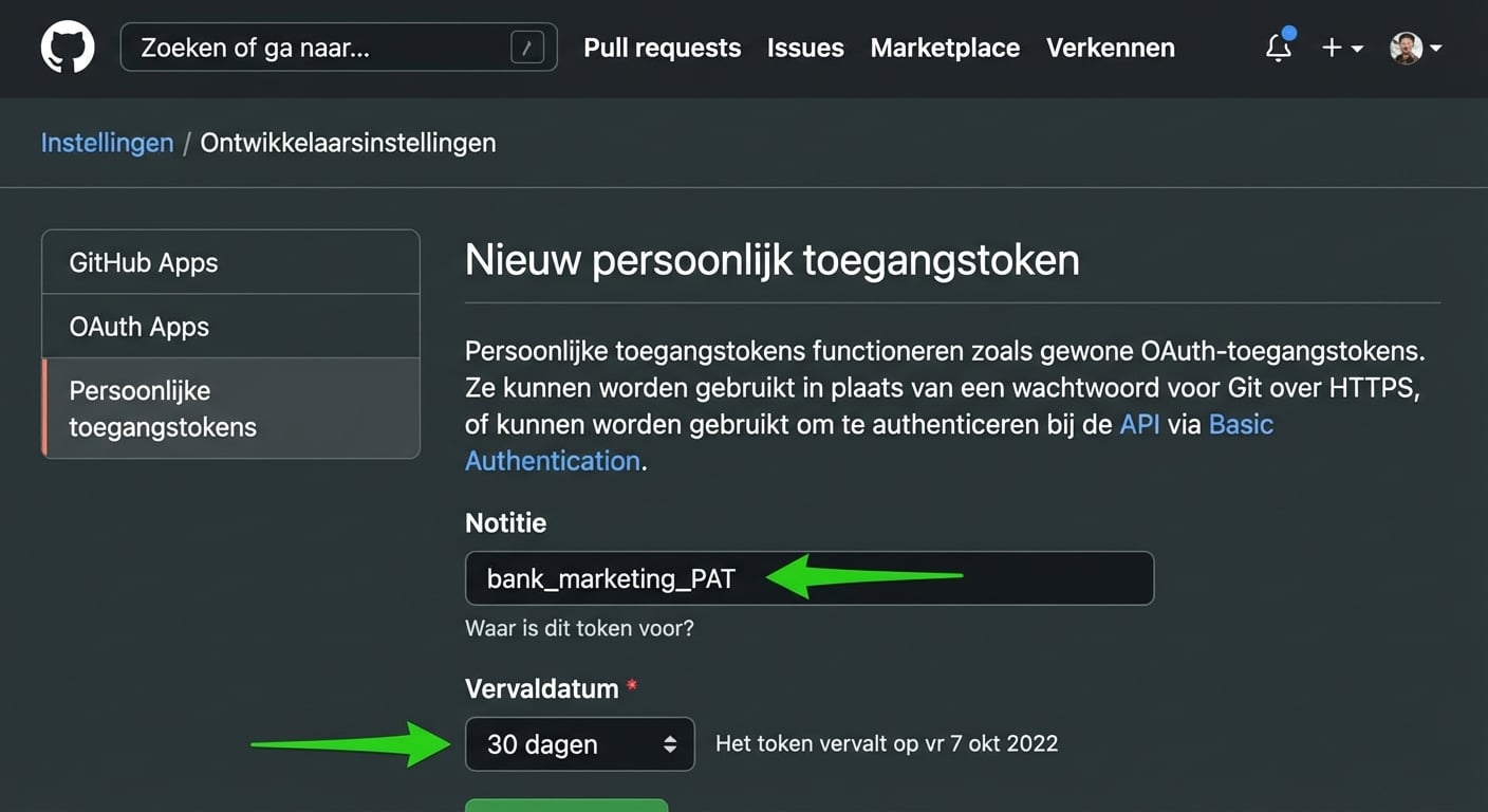 Secties Note en Expiration van de nieuwe PAT