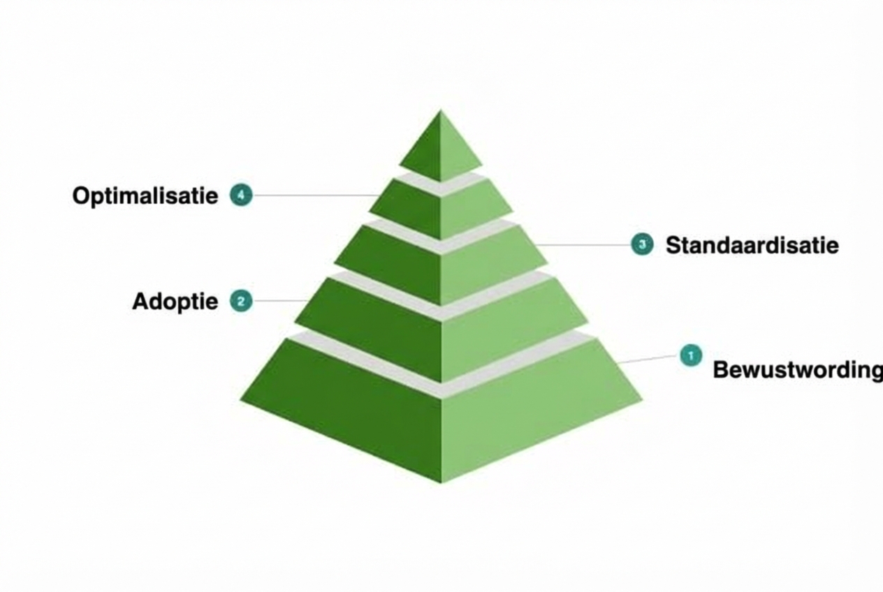 Het vierde niveau van het voorbeeldmodel voor datacultuurvolwassenheid.
