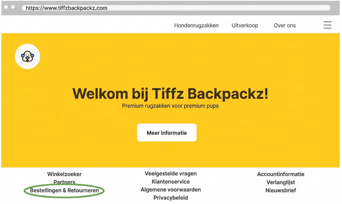 Bestellingen en retouren op de landingspagina