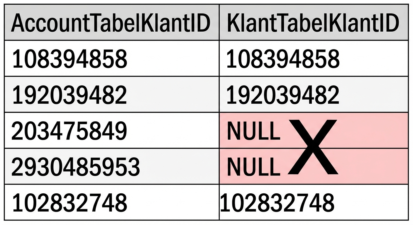 tabel met consistentieregel voor datakwaliteit