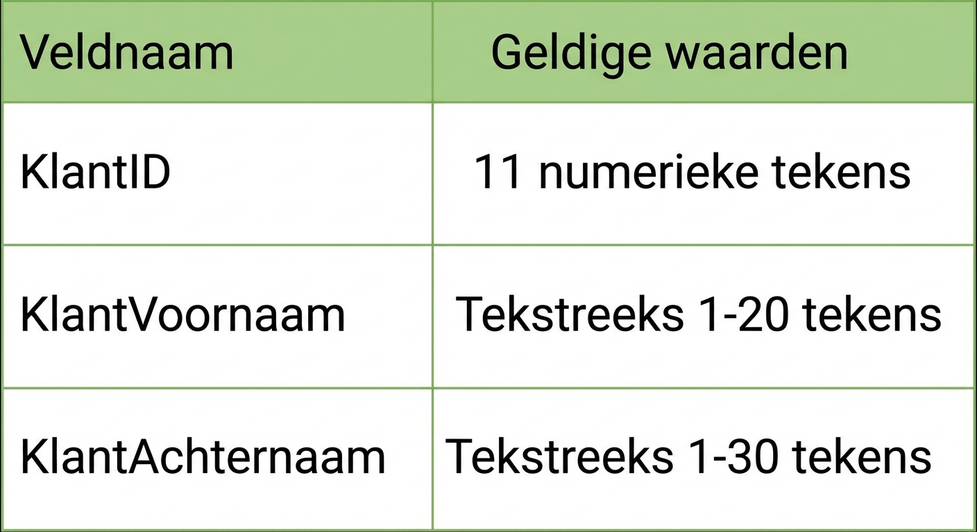 voorbeelden van dataprofielen