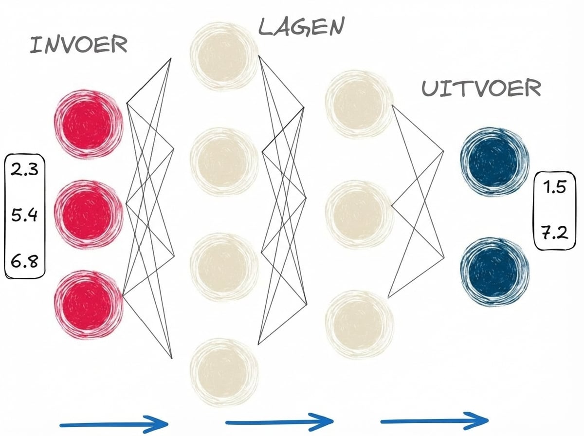 Weergave van forward pass