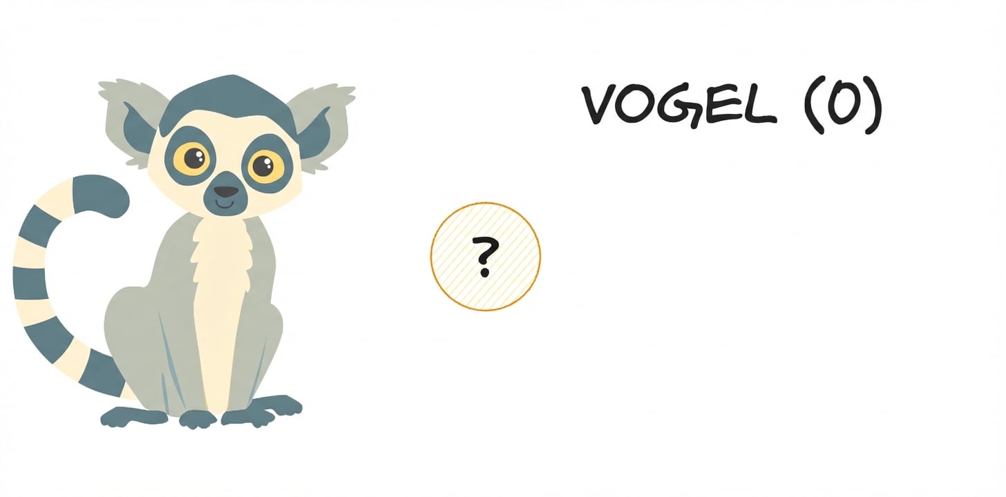 Een maki met de optie "vogel"