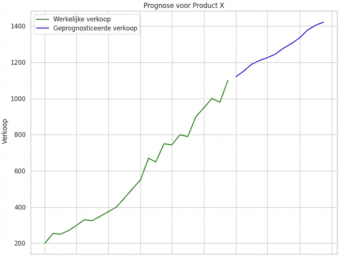 Verkoopprognose, lijndiagram