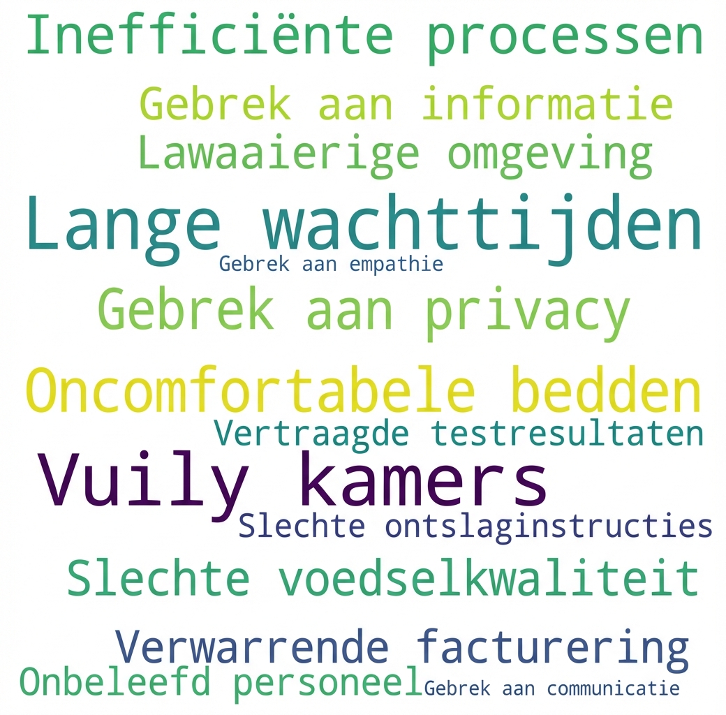Woordwolk met patiëntklachten