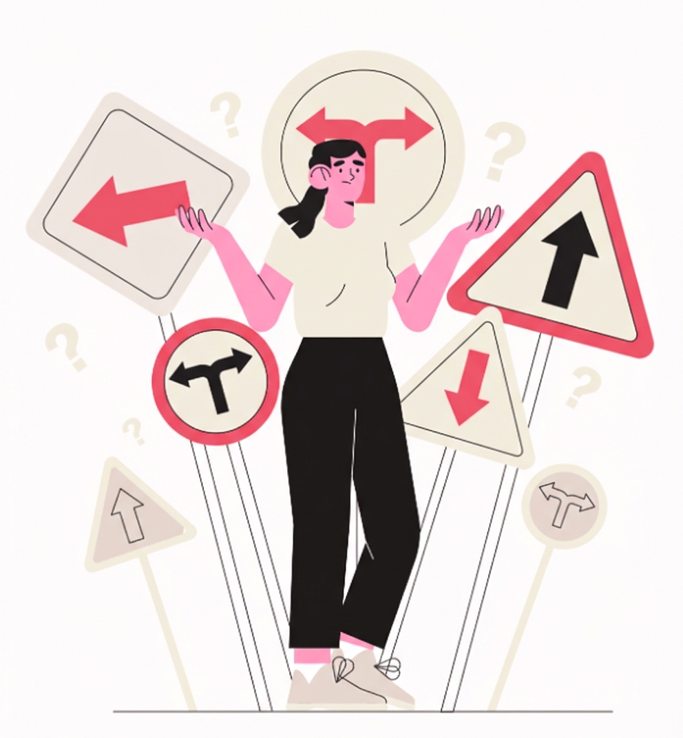 Vrouw die naar de weg zoekt