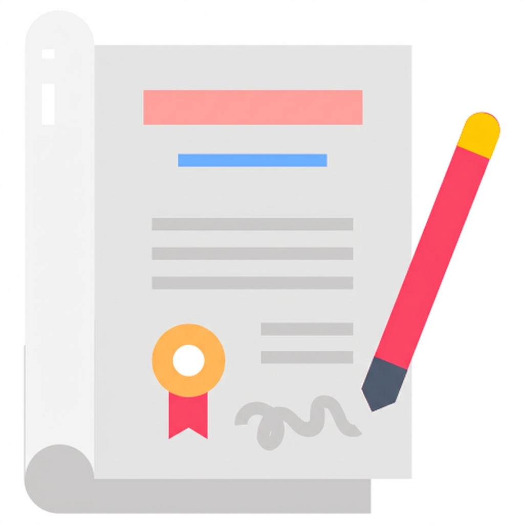 Illustratie van een juridisch document en een pen om compliance af te vinken.