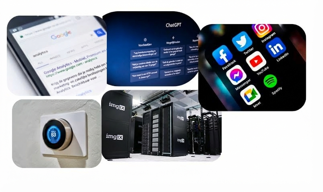 Collage van datagedreven toepassingen.