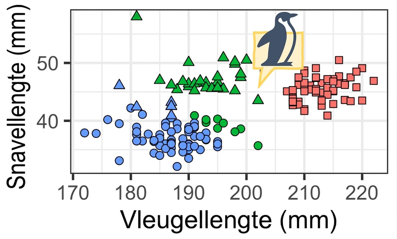 Gegevens over pinguïns groeperen