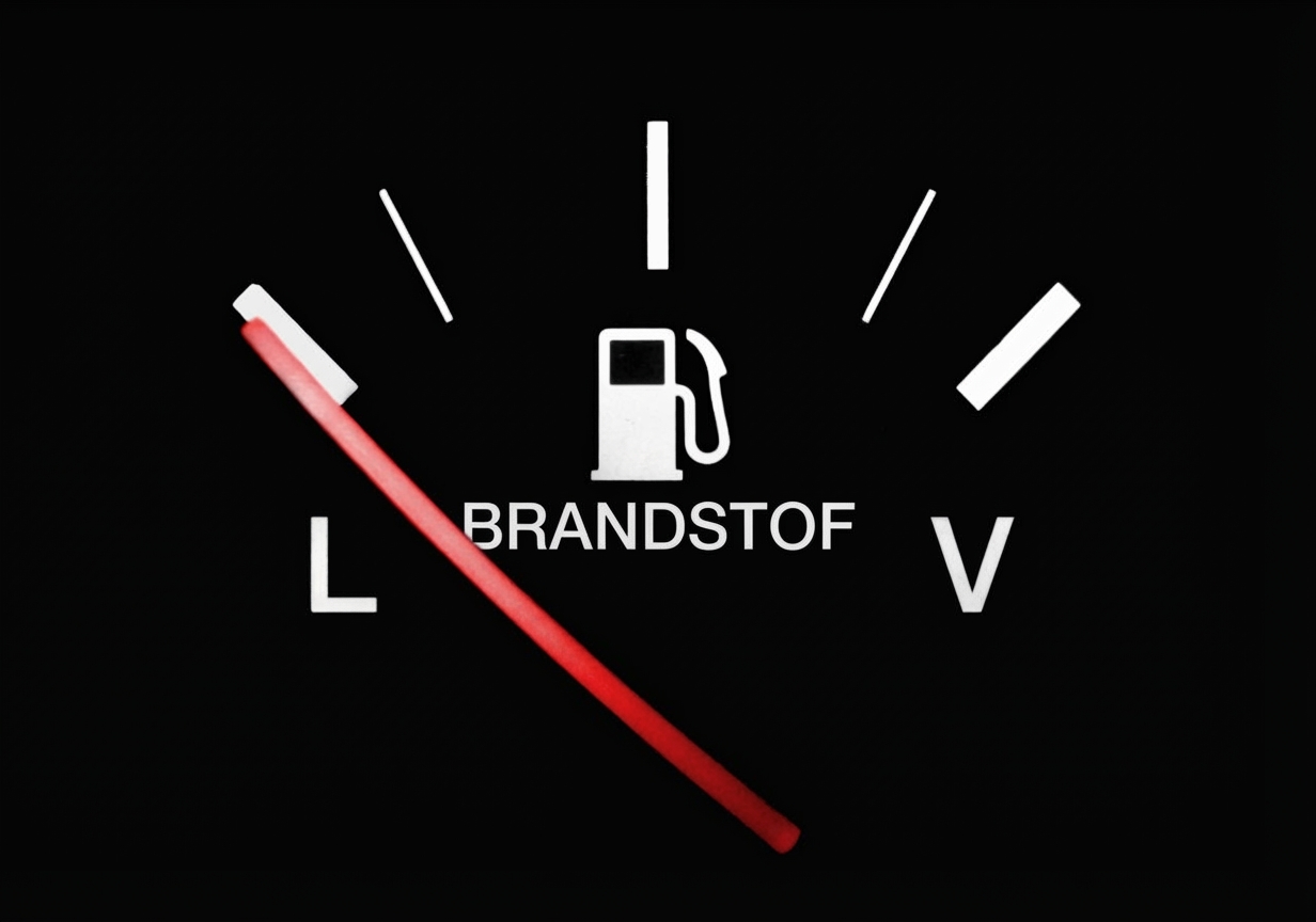 Een brandstofmeter die op leeg staat