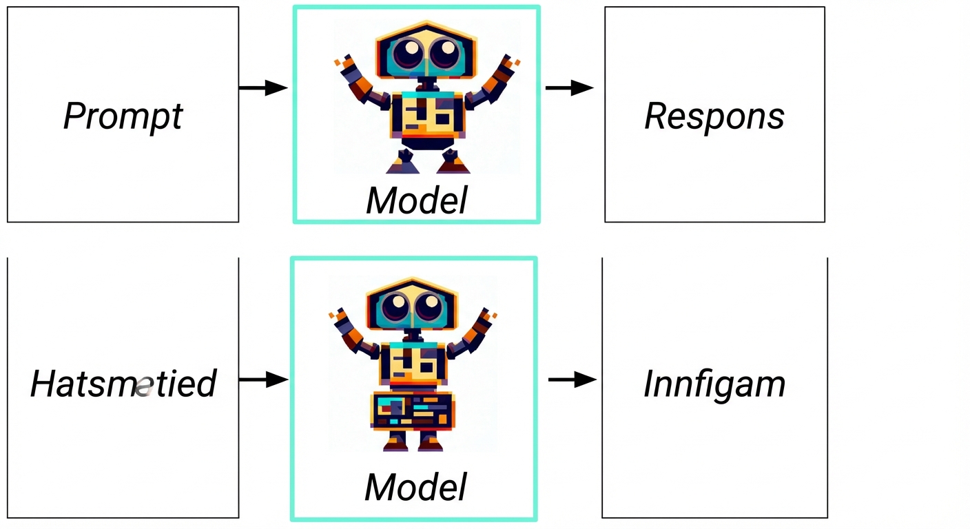 Stroomschema van generatieve AI van input naar model naar respons