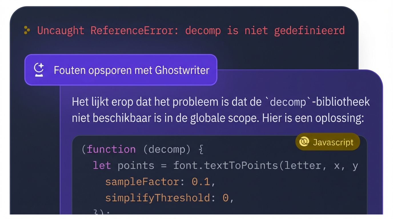 Een screenshot van AI die code genereert