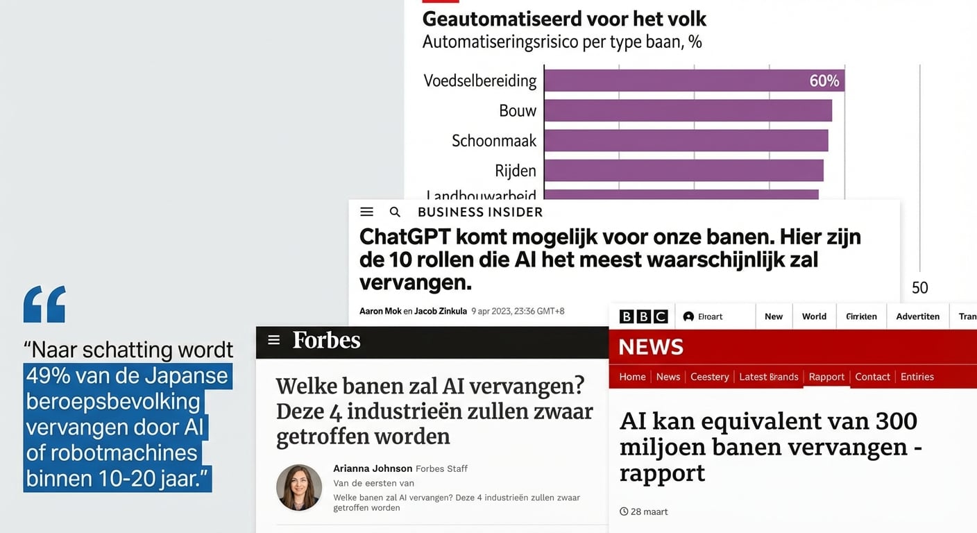 Koplines en grafieken voorspellen hoe AI allerlei banen vervangt