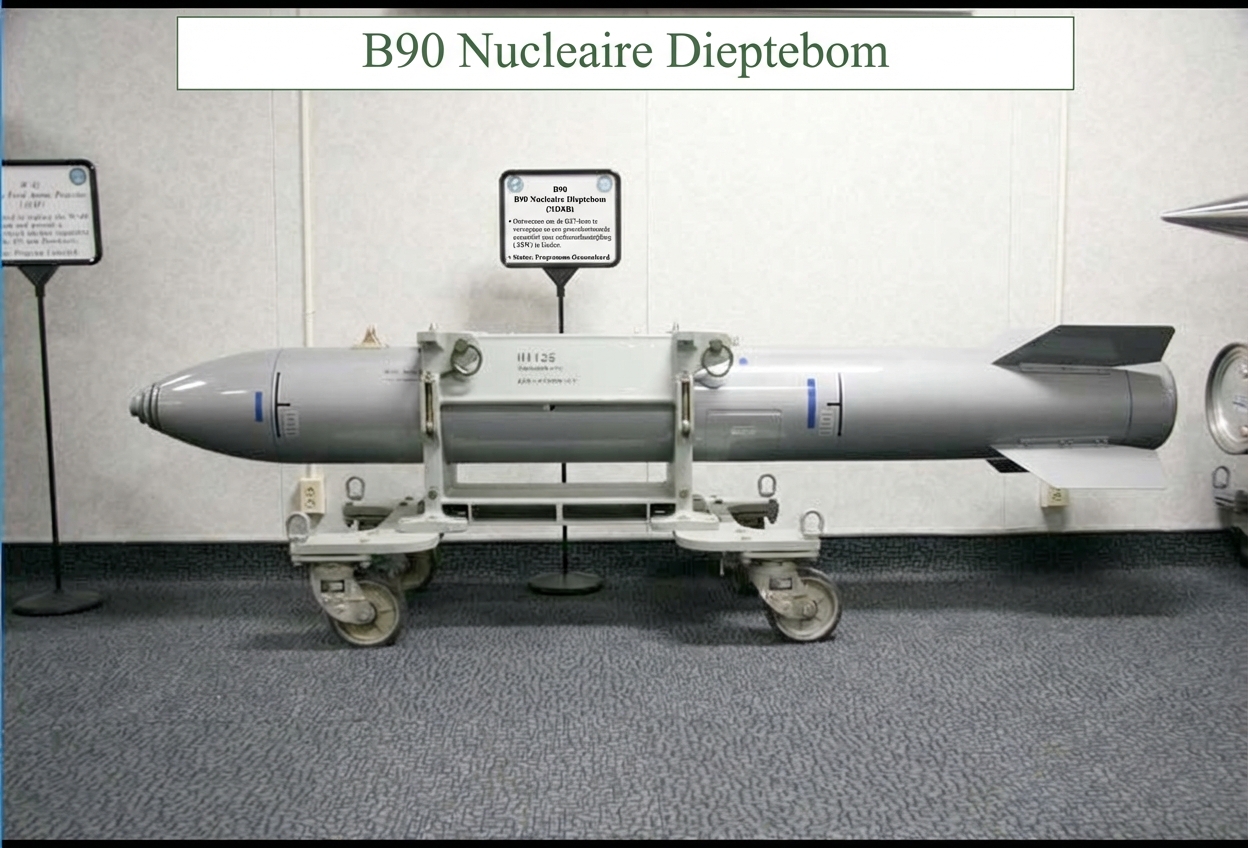 Afbeelding van een onontplofte kernbom in een museum