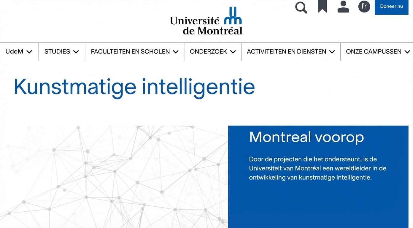Homepage van het AI-centrum van de Université de Montréal