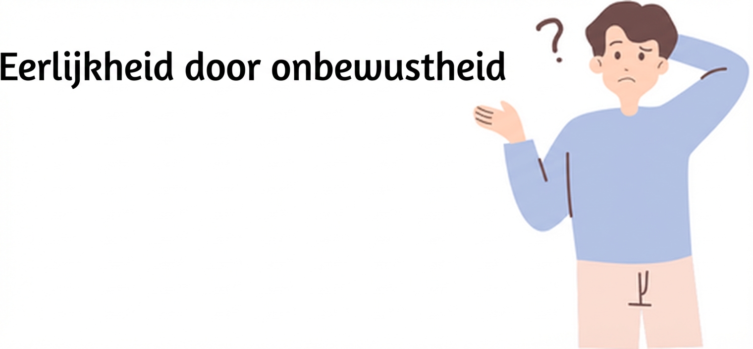 Iemand die probeert te begrijpen wat 'eerlijkheid door onwetendheid' betekent.