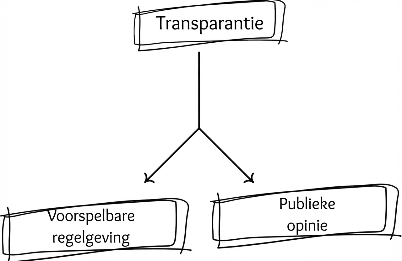 Een stroomdiagram dat laat zien wat de voordelen zijn van transparantie.