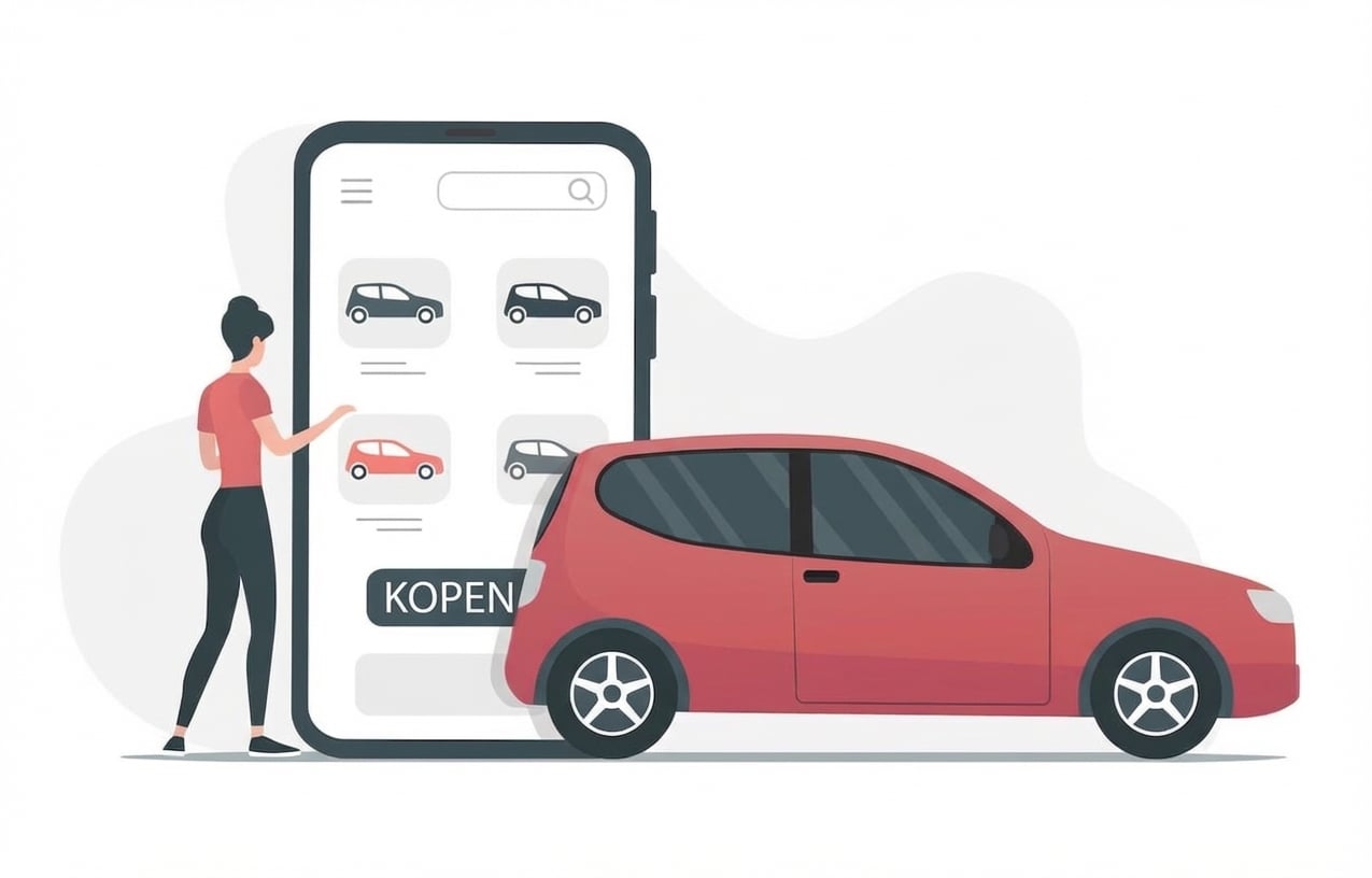 Iemand die met een interface voor het bestellen van auto's werkt.
