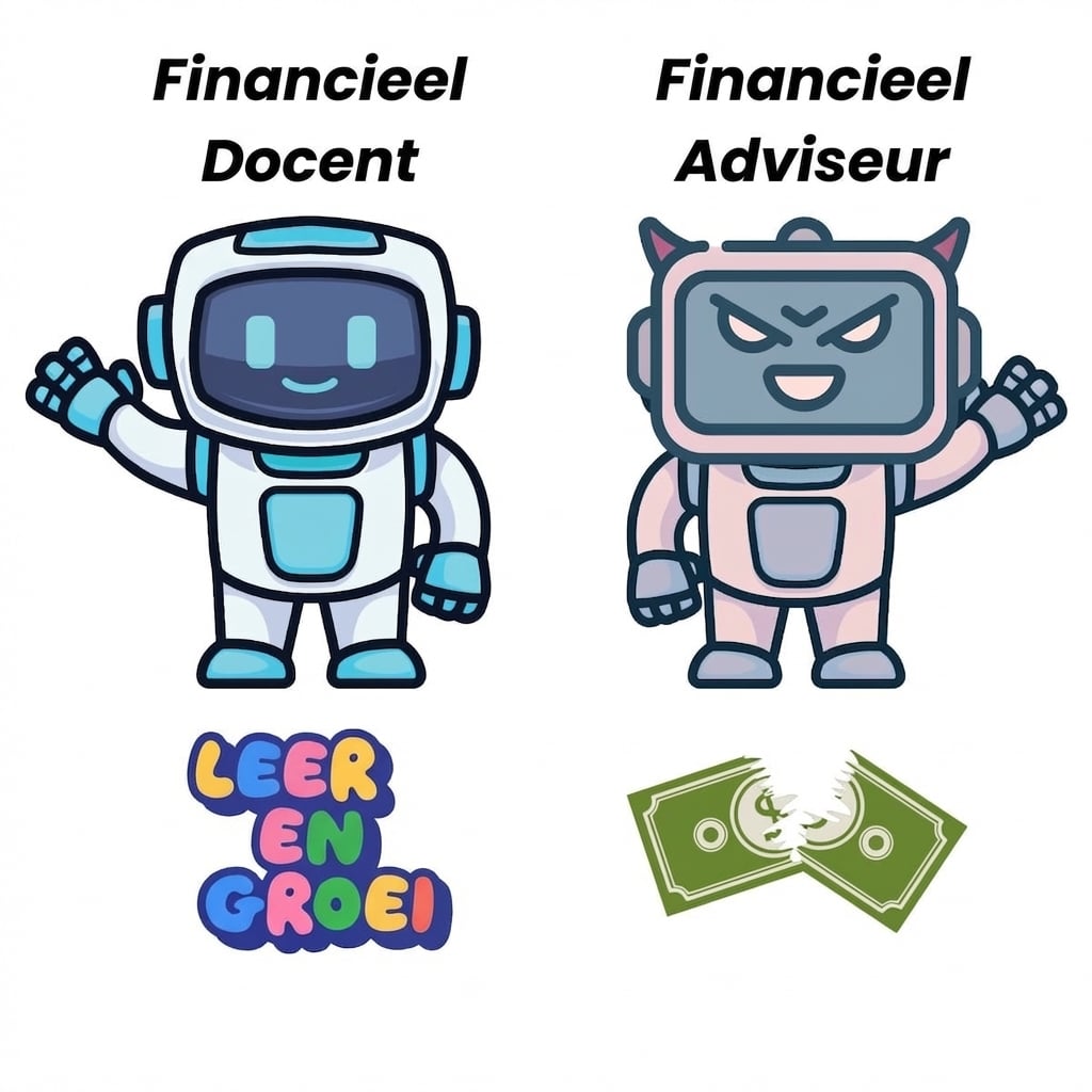 Een financiële tutor-chatbot en een financiële adviseur-chatbot.