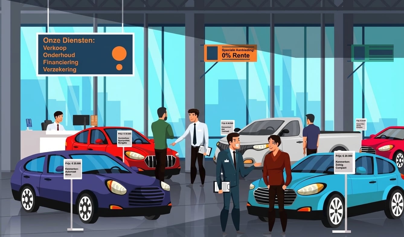 Een autoshowroom.