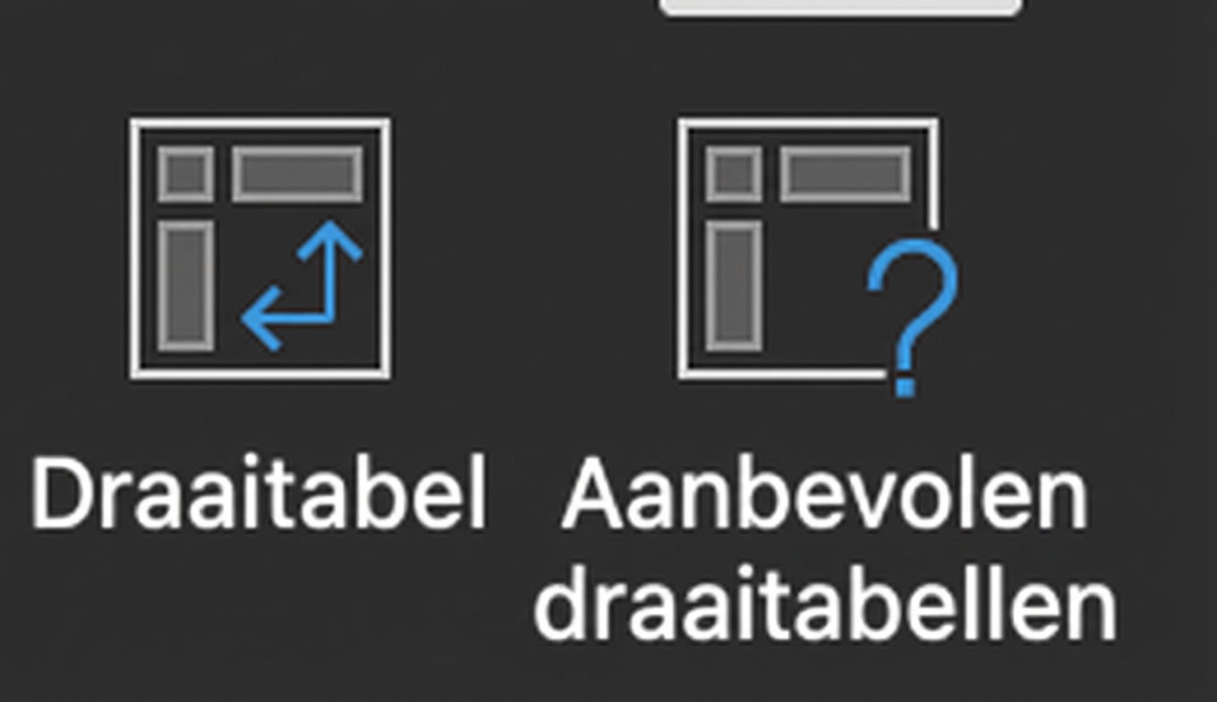 Twee knoppen voor draaitabellen in het Excel-menu Invoegen