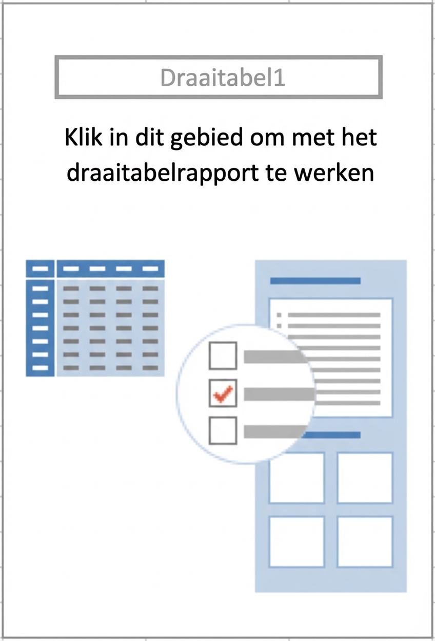 Omlijning van een draaitabel-plaatsaanduiding die uitlegt hoe je een draaitabel bouwt