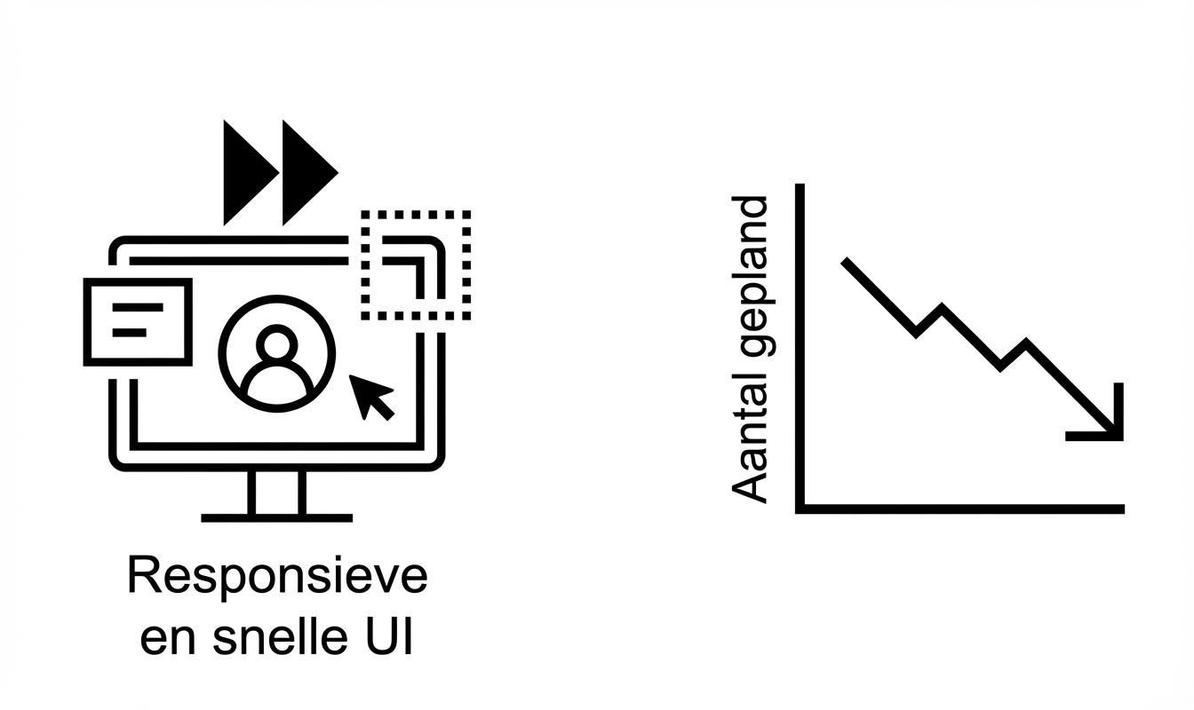 Responsieve gebruikersinterface en dalende trends.