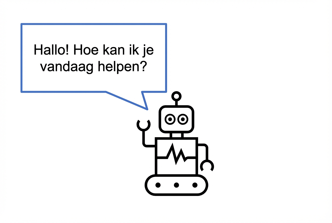 Chatbot die vraagt hoe je dag was.