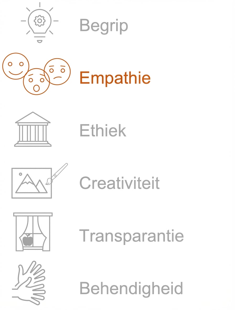 Empathie benadrukken.