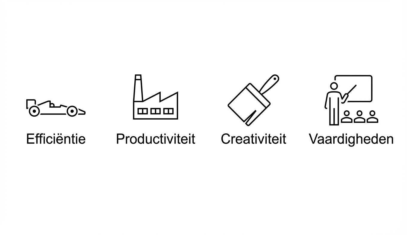 Efficiëntie. Productiviteit. Creativiteit. Skilling.