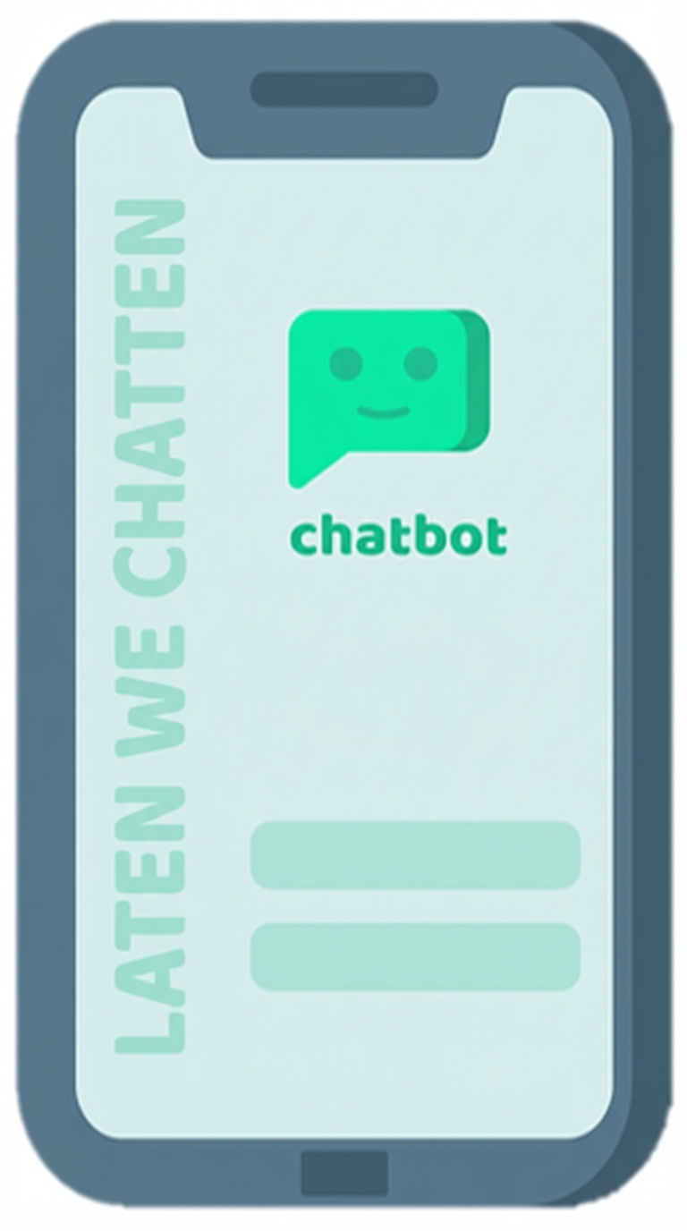 Pictogram van een chatbot op een mobiele telefoon.