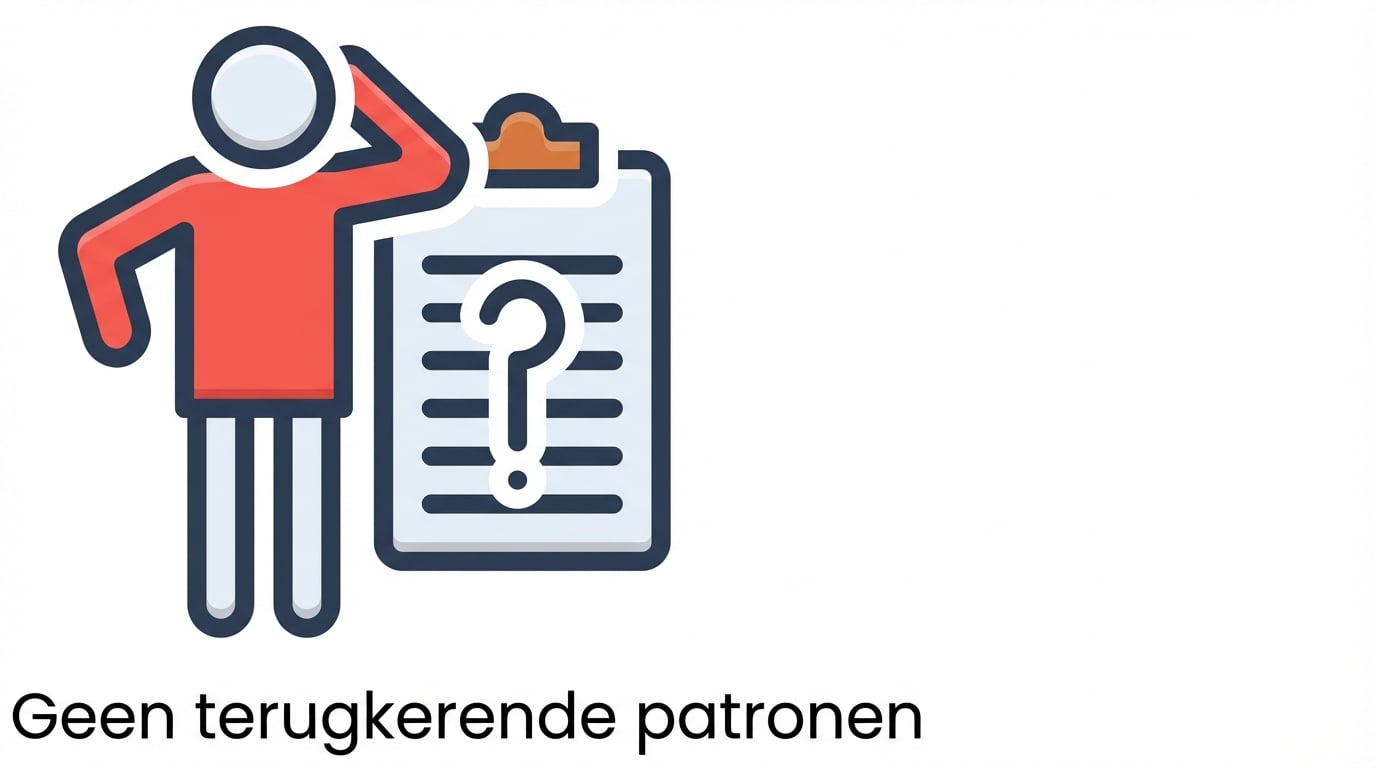 Geen herhaalbare patronen