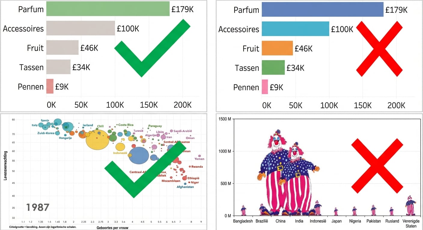 Voorbeelden van goede en slechte grafieken
