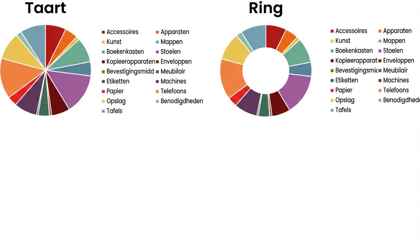 Cirkeldiagrammen verkeerd gebruikt