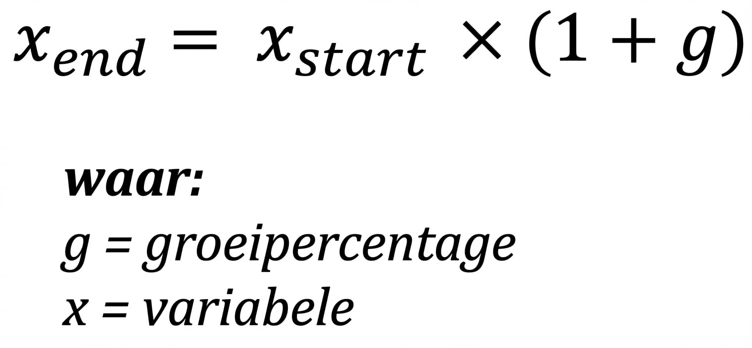 Groeipercentages gebruiken in berekeningen