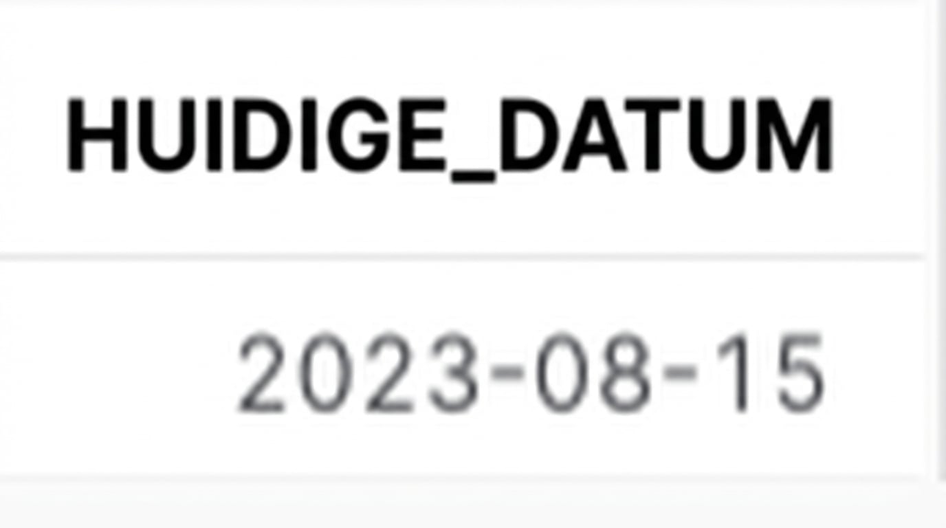 Huidige datum resultaat