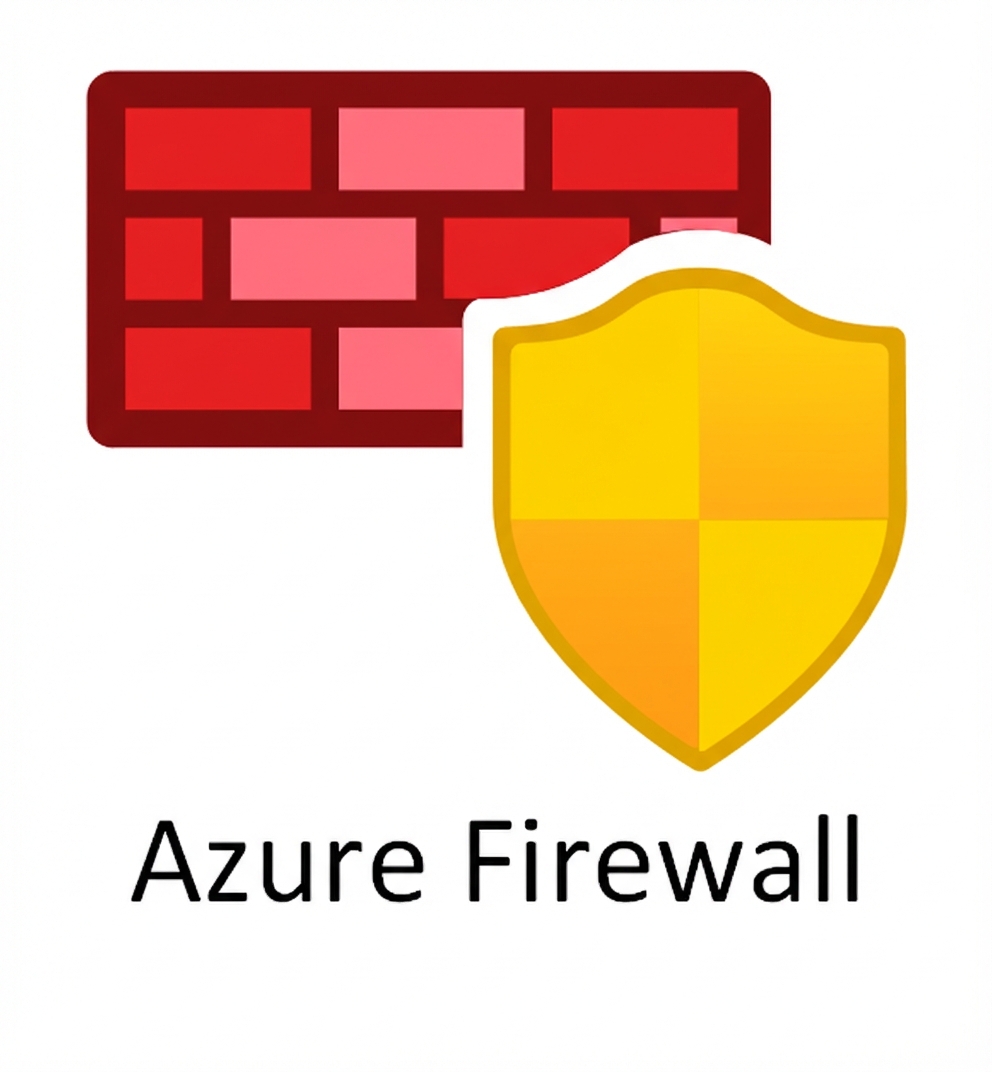 Azure-firewallpictogram met azure firewall in tekst eronder