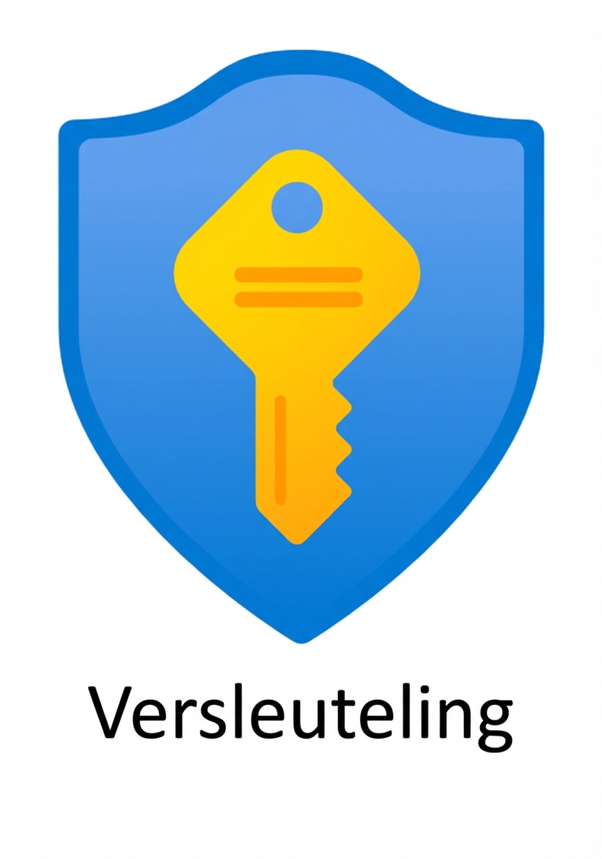 cartoon-schild met sleutel en het woord encryption eronder