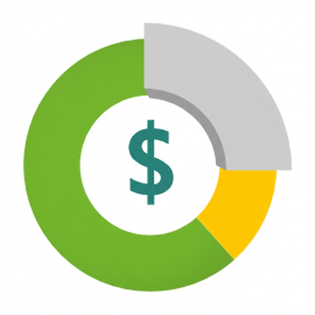 taartdiagram met een uitgesneden deel