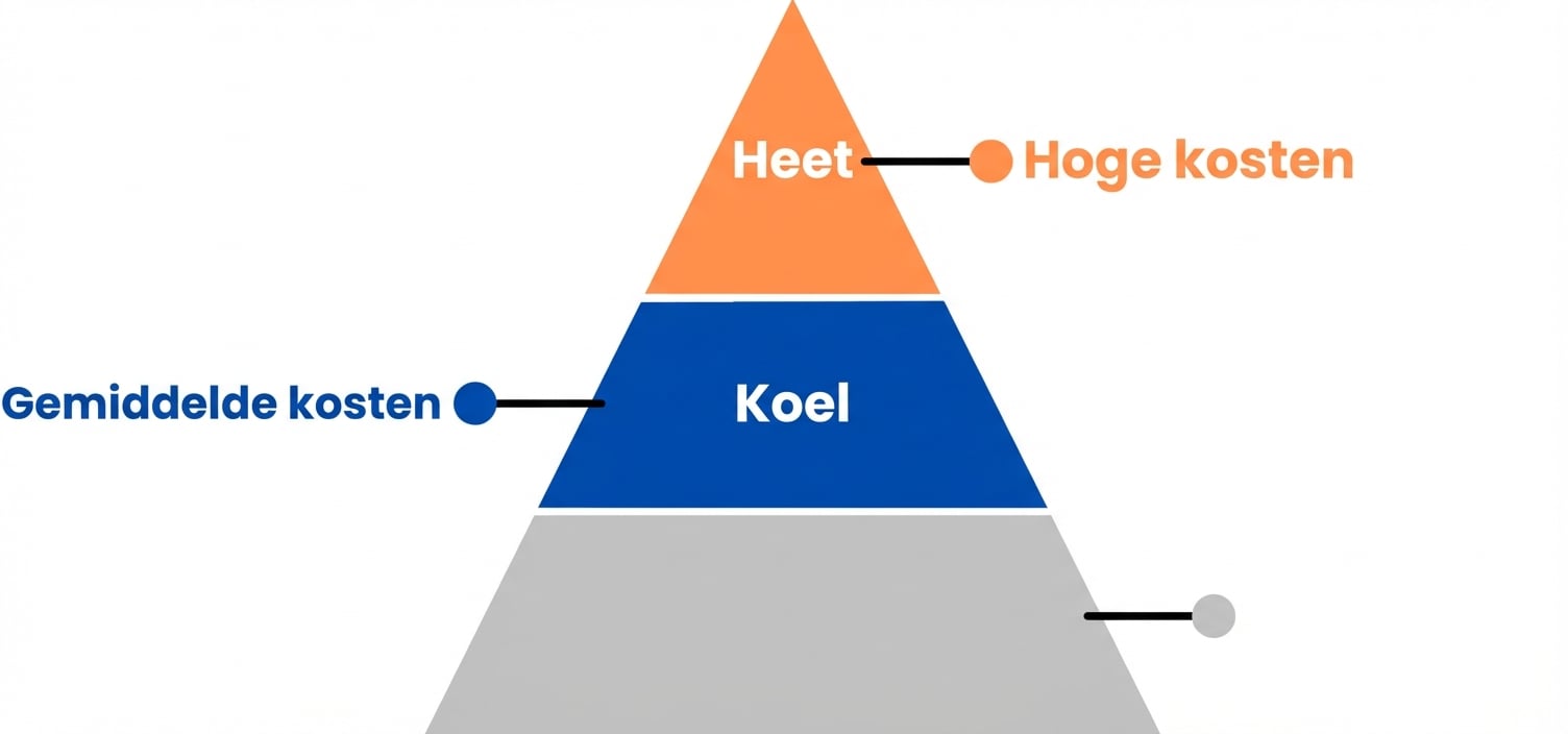 Piramideafbeelding met hot- en cool-niveau